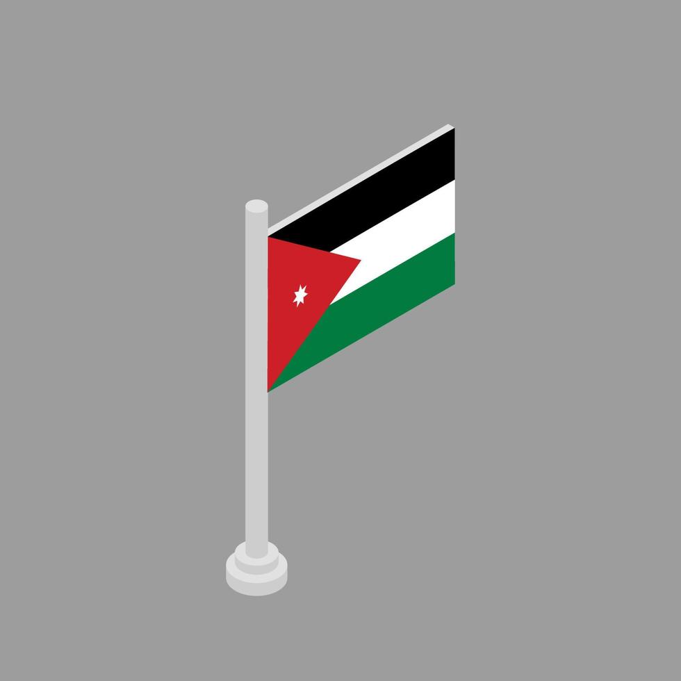 Illustration of Jordan flag Template vector