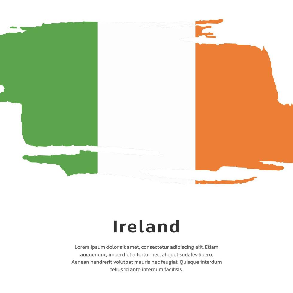 ilustración de la plantilla de la bandera de irlanda vector