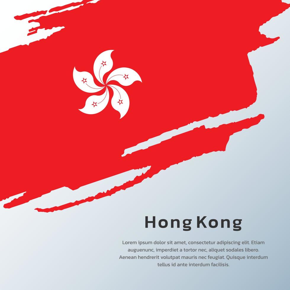 ilustración de la plantilla de la bandera de hong kong vector