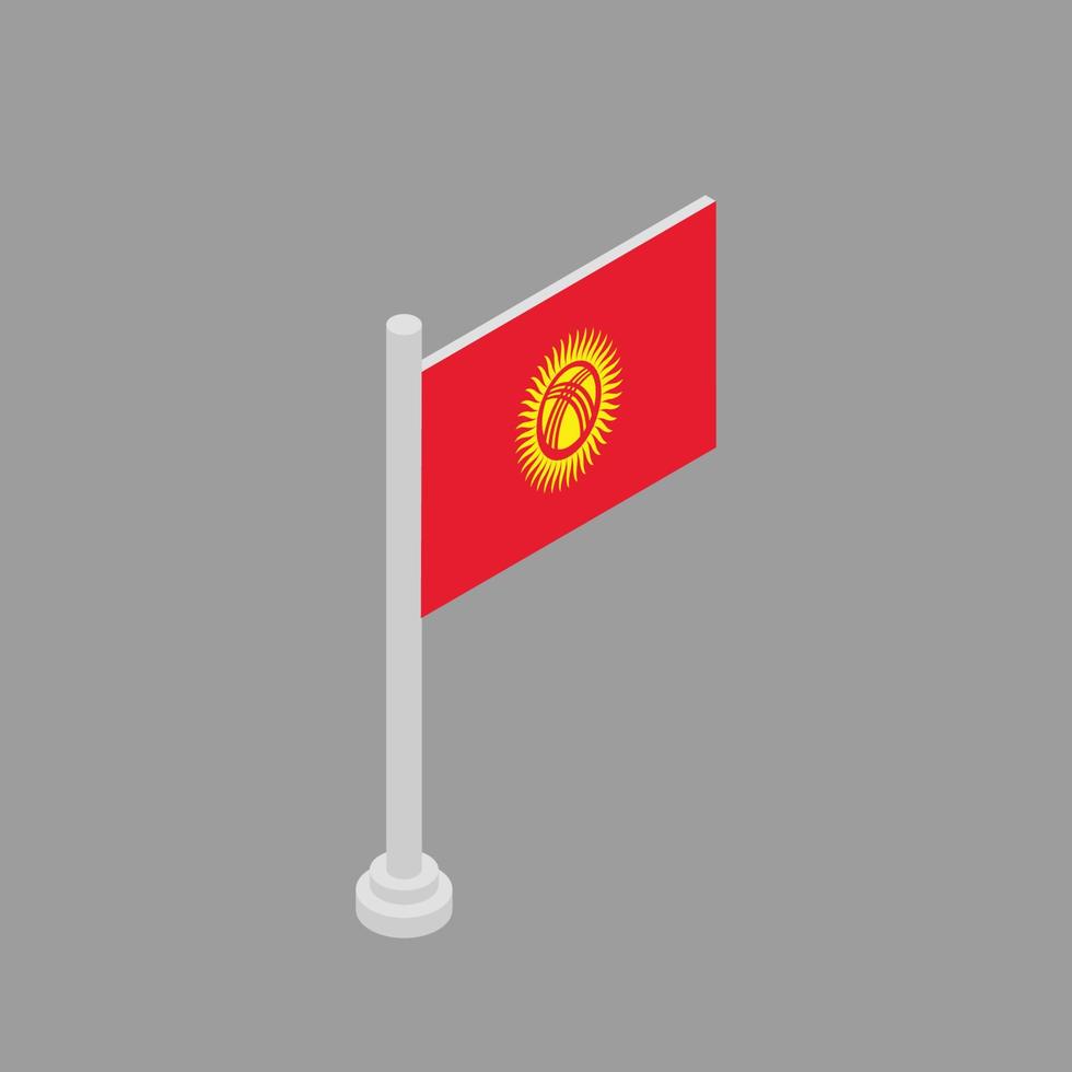 ilustración de la plantilla de la bandera de kirguistán vector