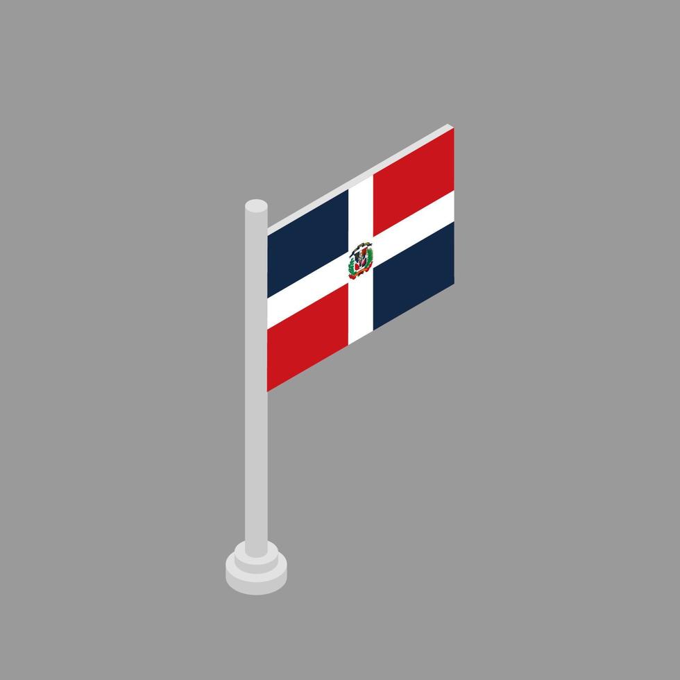 Illustration of Dominican Republic flag Template vector