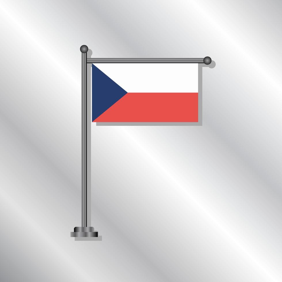 ilustración de la plantilla de la bandera de la república checa vector