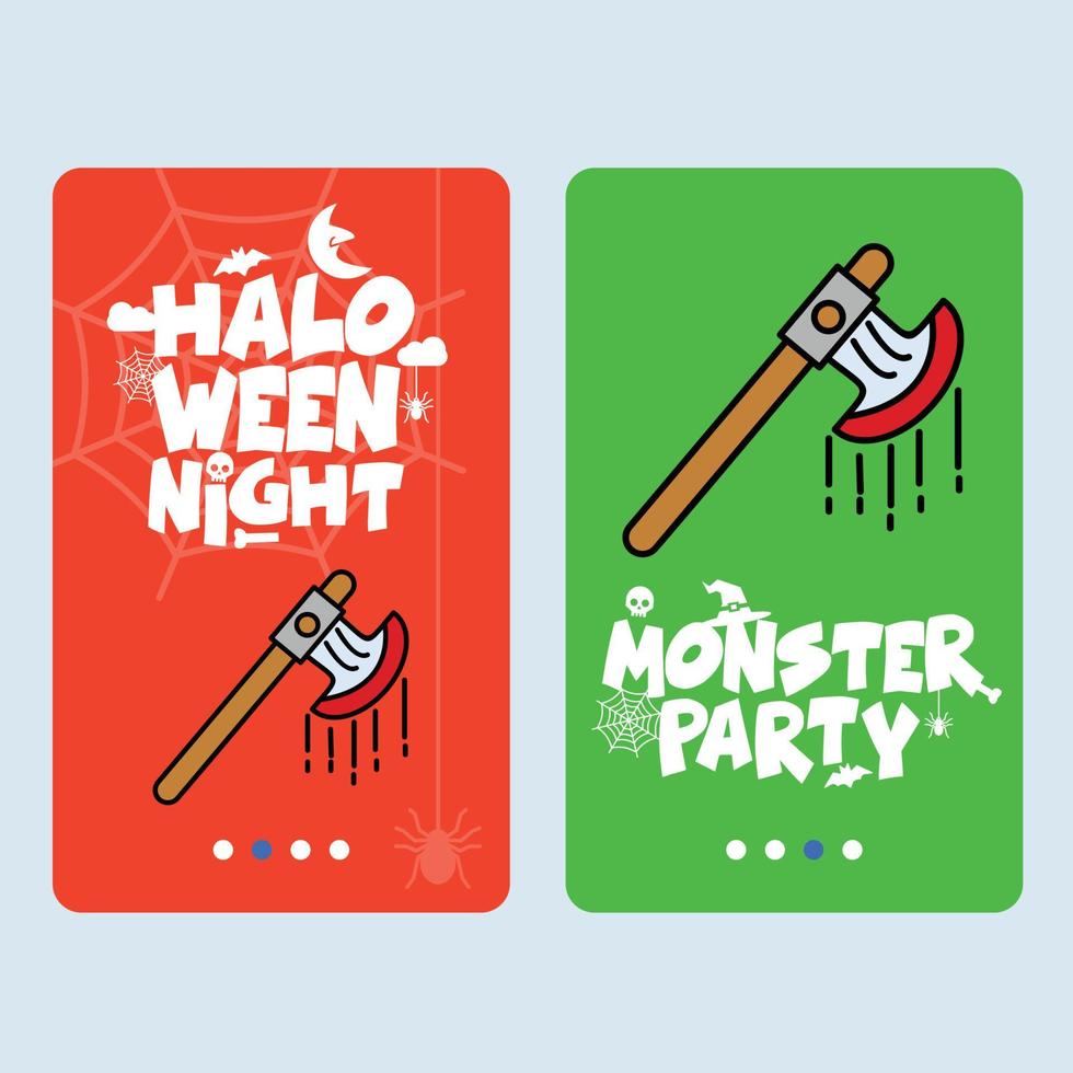 Happy Halloween invitation design with axe vector