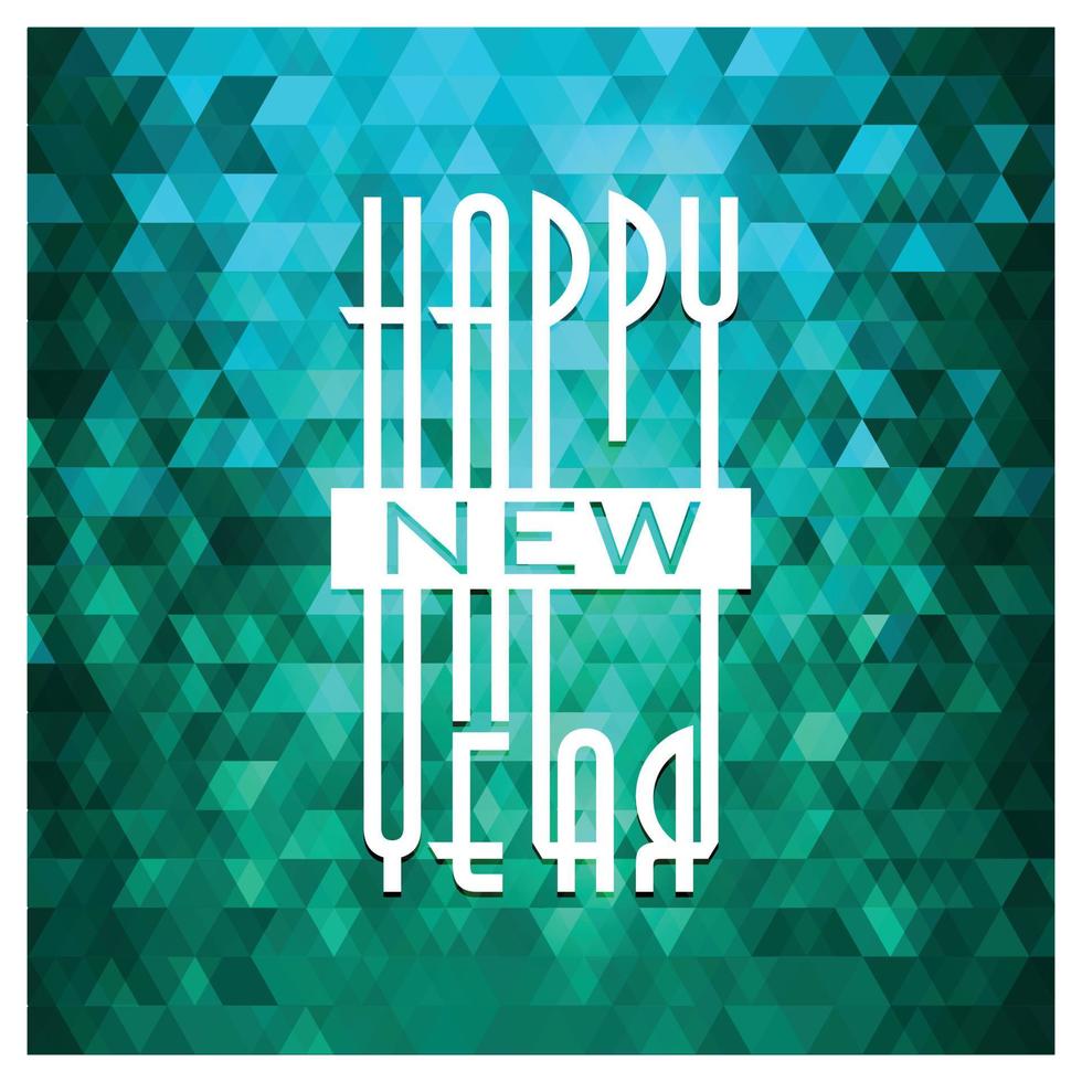 Happy New Year Typography with abstract background design vector