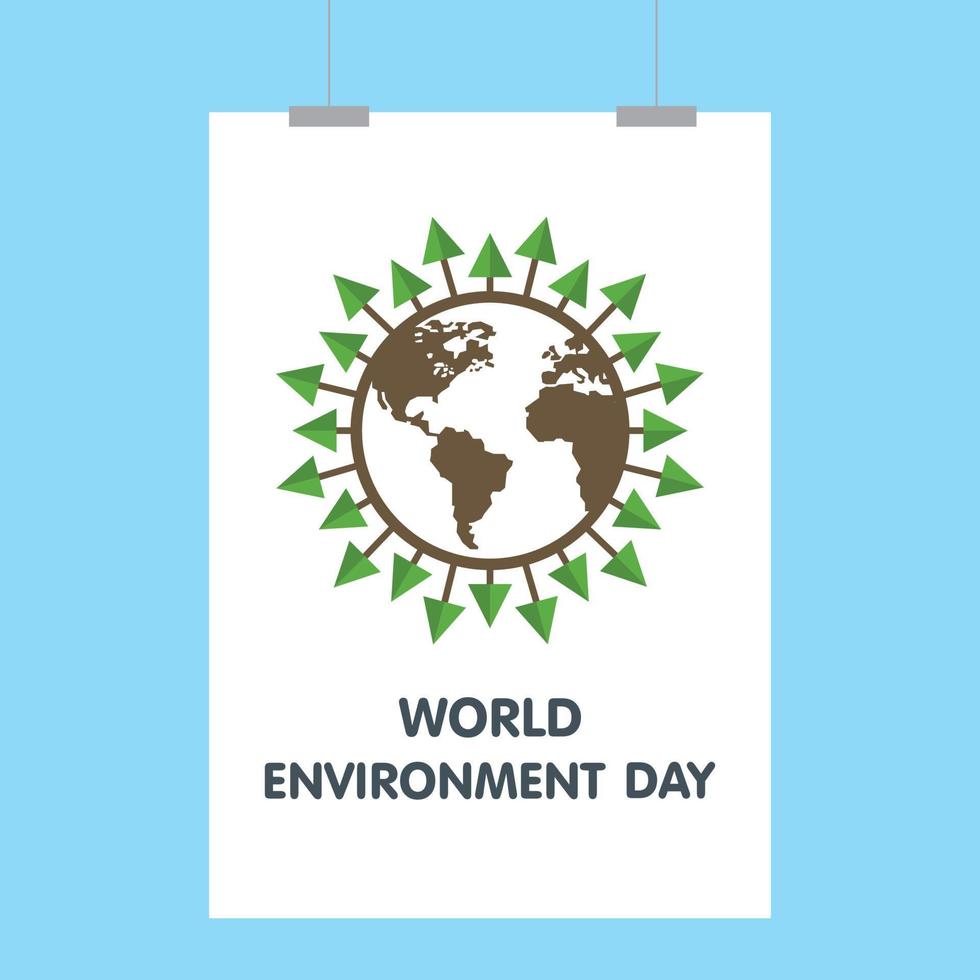 World Environment day card with light background and typography vector