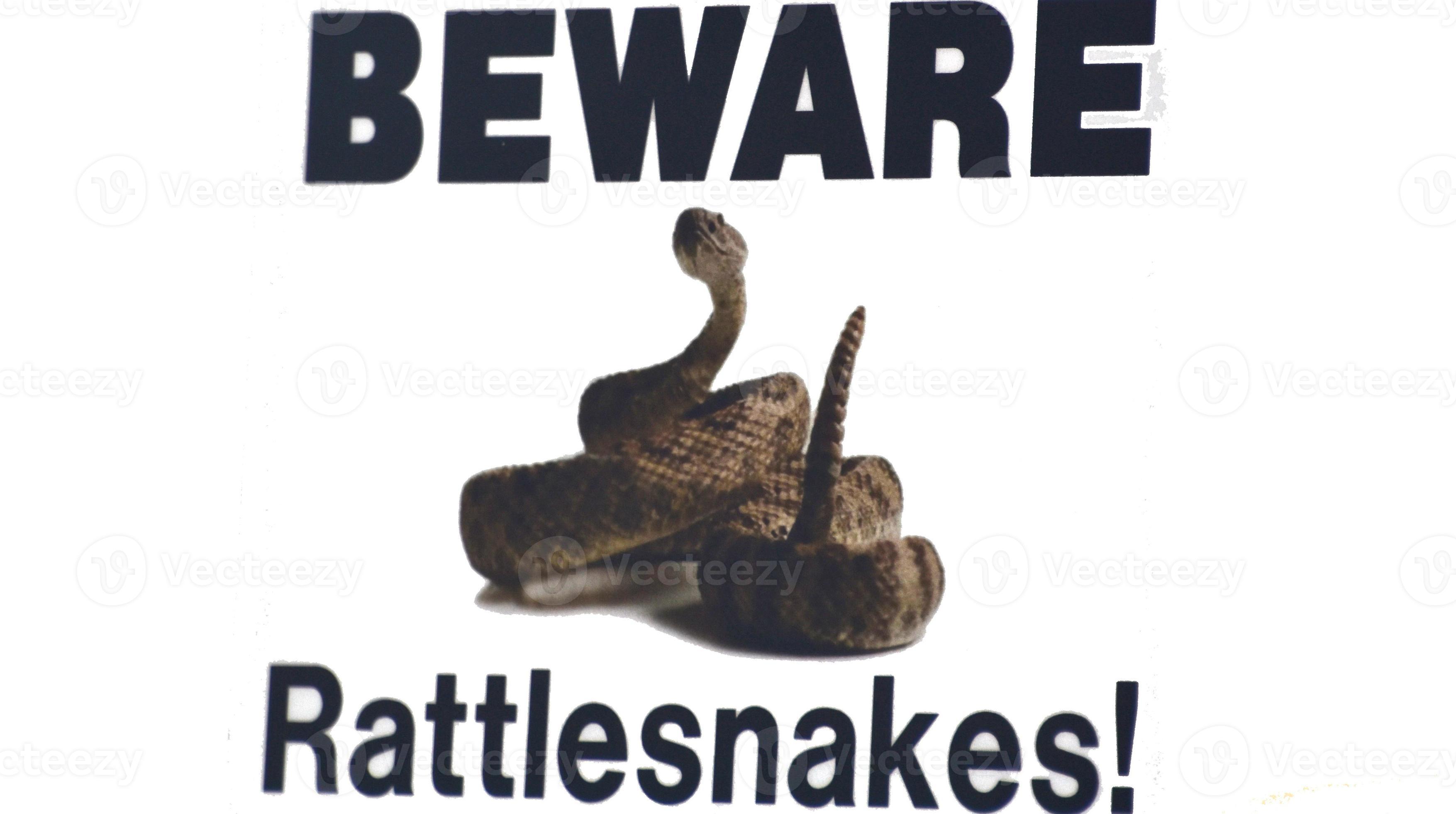 Danger Warning Beware of Rattlesnakes on a Sign 13347737 Stock Photo at