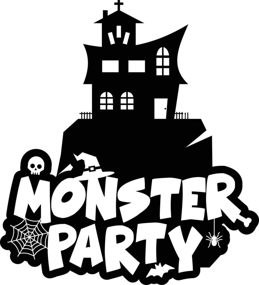 Monster party design with creative design vector