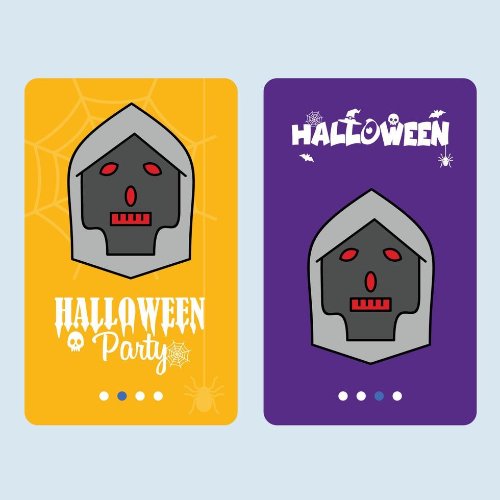 diseño de invitación de halloween feliz con vector de calavera