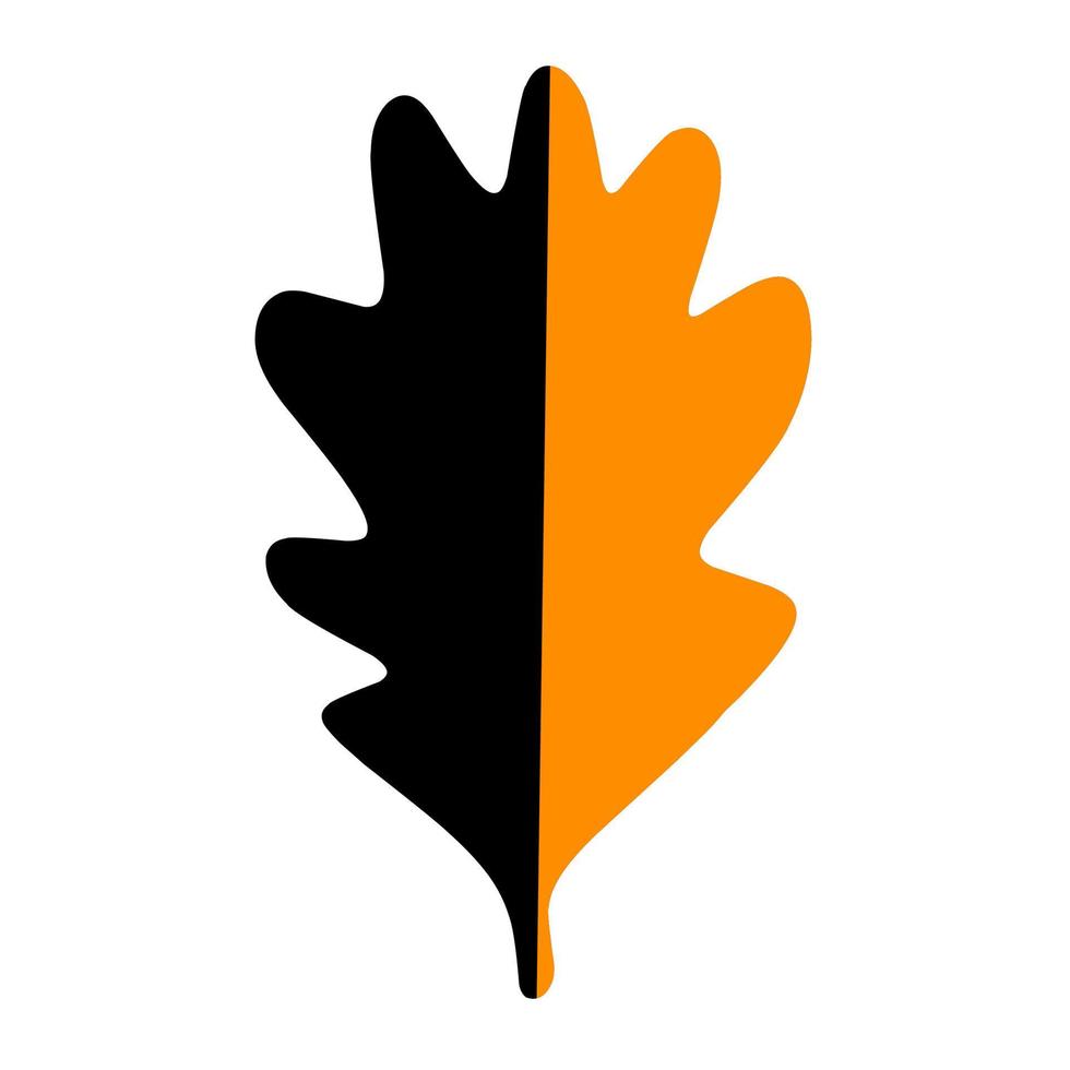 Oak leaf vector. Graphics of orange and black color oak leaves on a white background. Great for web logos and foliage posters. vector