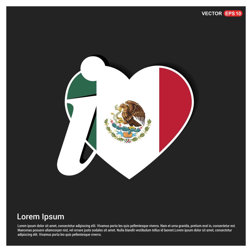 Mexico flag design vector