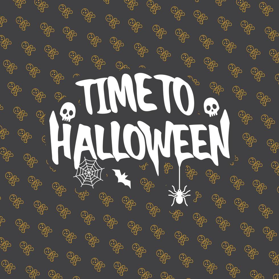 elemento de diseño feliz halloween con tipografía vector