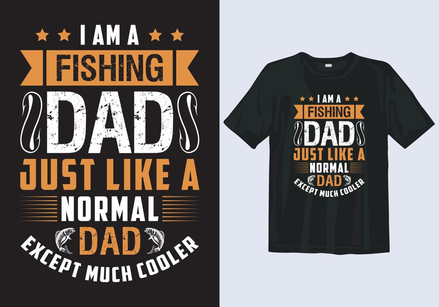 plantilla de diseño de camiseta de papá pescador de tipografía impresionante para el día del padre vector