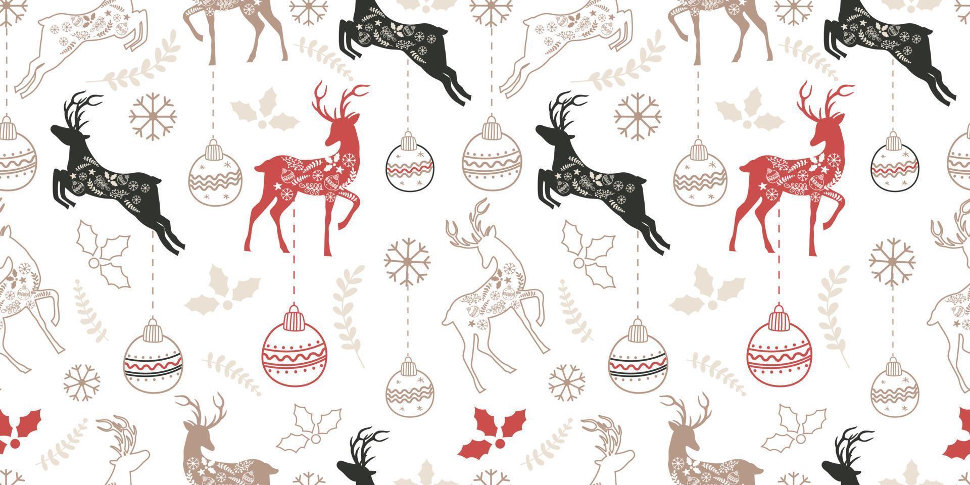 Winter and Christmas Themed Seamless Pattern vector