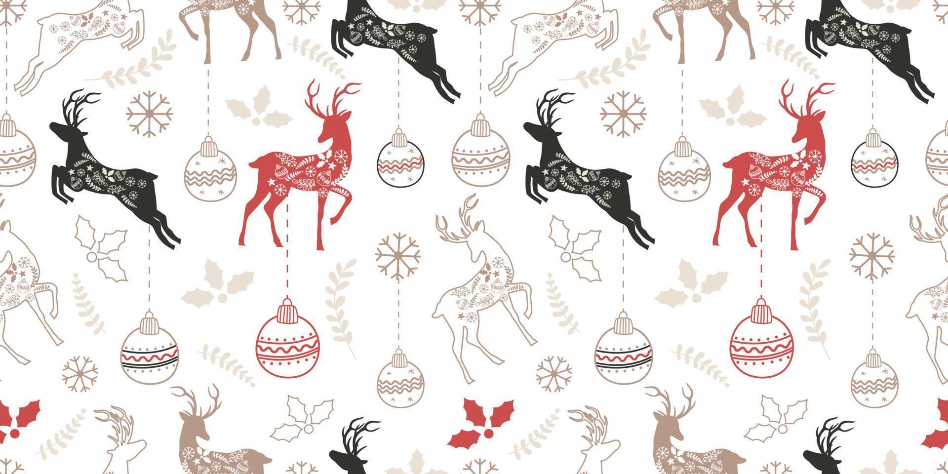 Winter and Christmas Themed Seamless Pattern vector