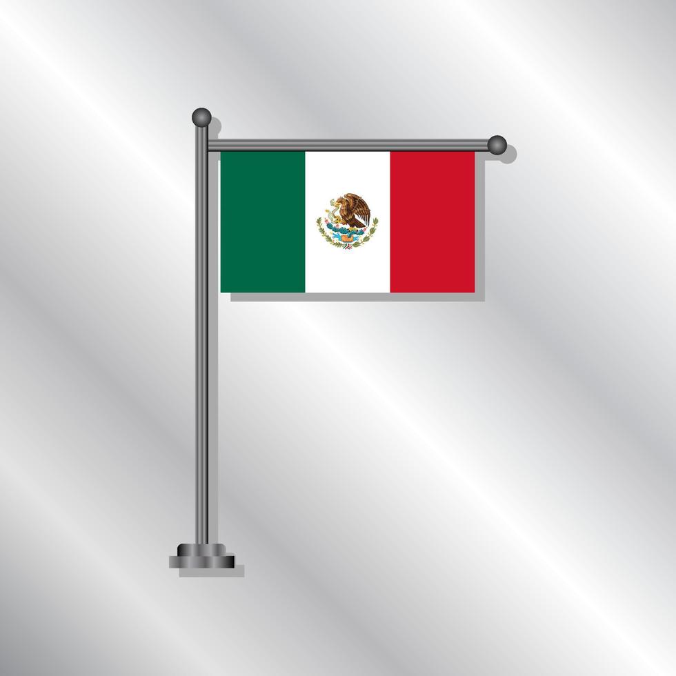 ilustración de la plantilla de la bandera de méxico vector