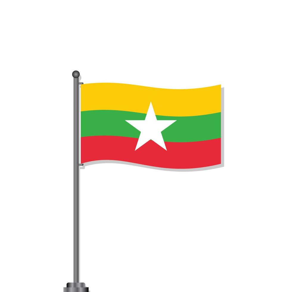 Illustration of Myanmar flag Template vector