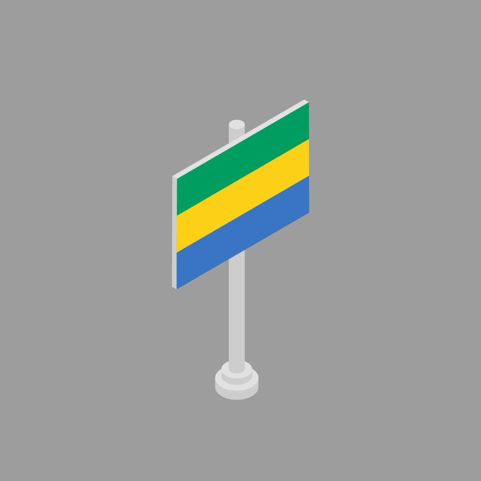 Illustration of Gabon flag Template vector