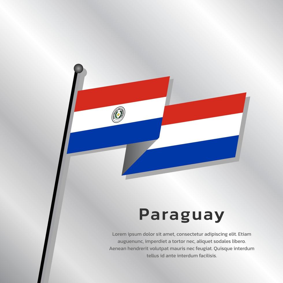 ilustración de plantilla de bandera de paraguay vector