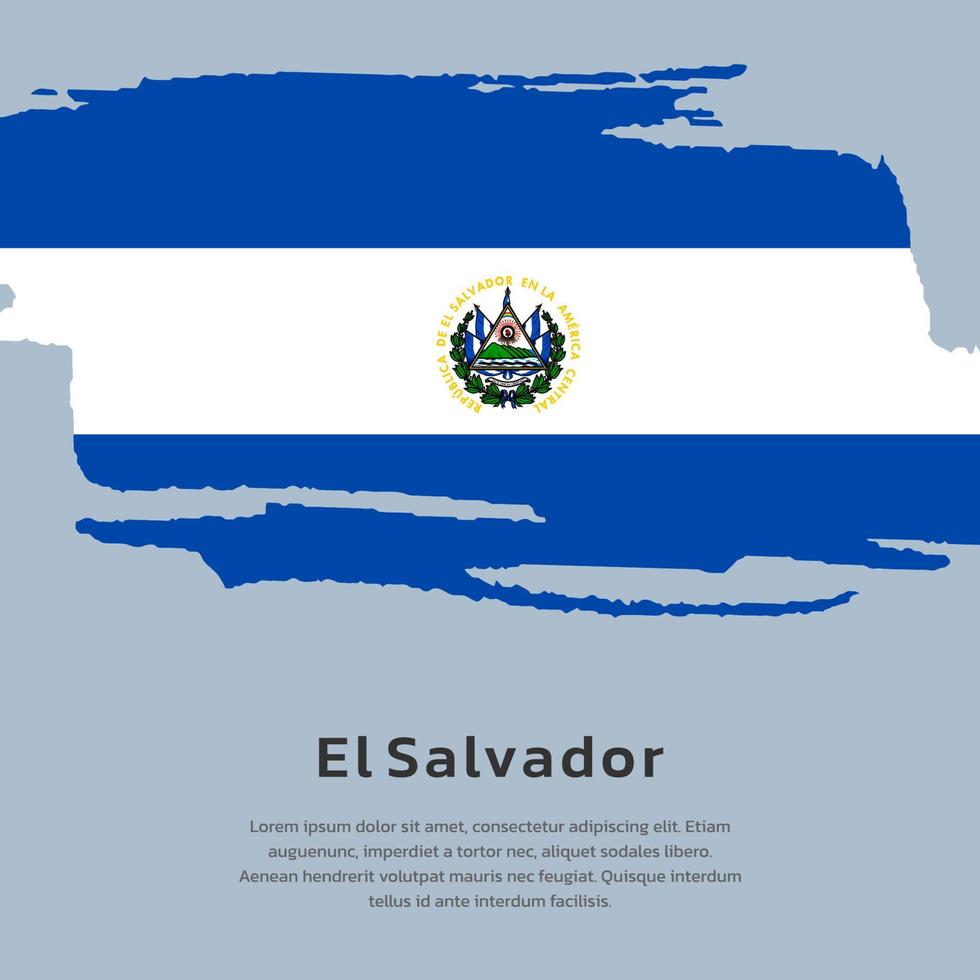 ilustración de la plantilla de la bandera de el salvador vector