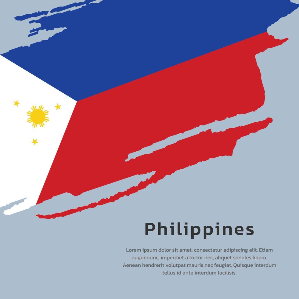 ilustración de la plantilla de la bandera de filipinas vector