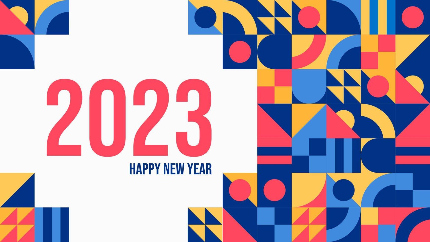 abstract colorful geometry shape pattern background for new year 2023 vector