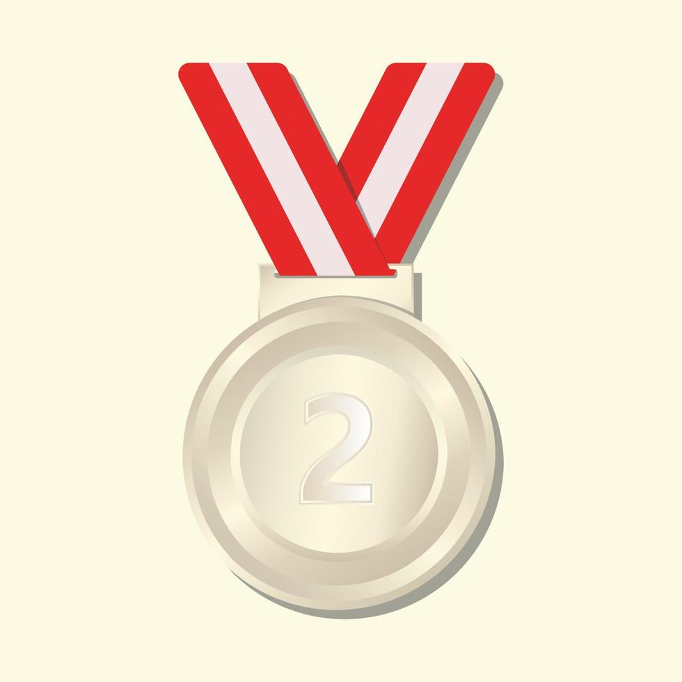 medalla de campeón olímpico 2da ilustración de imágenes prediseñadas de plata, ganador 2da. vector