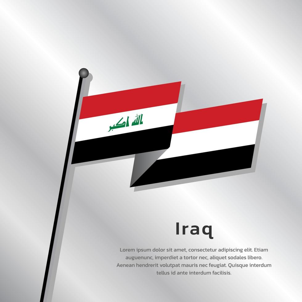 ilustración de la plantilla de la bandera de irak vector