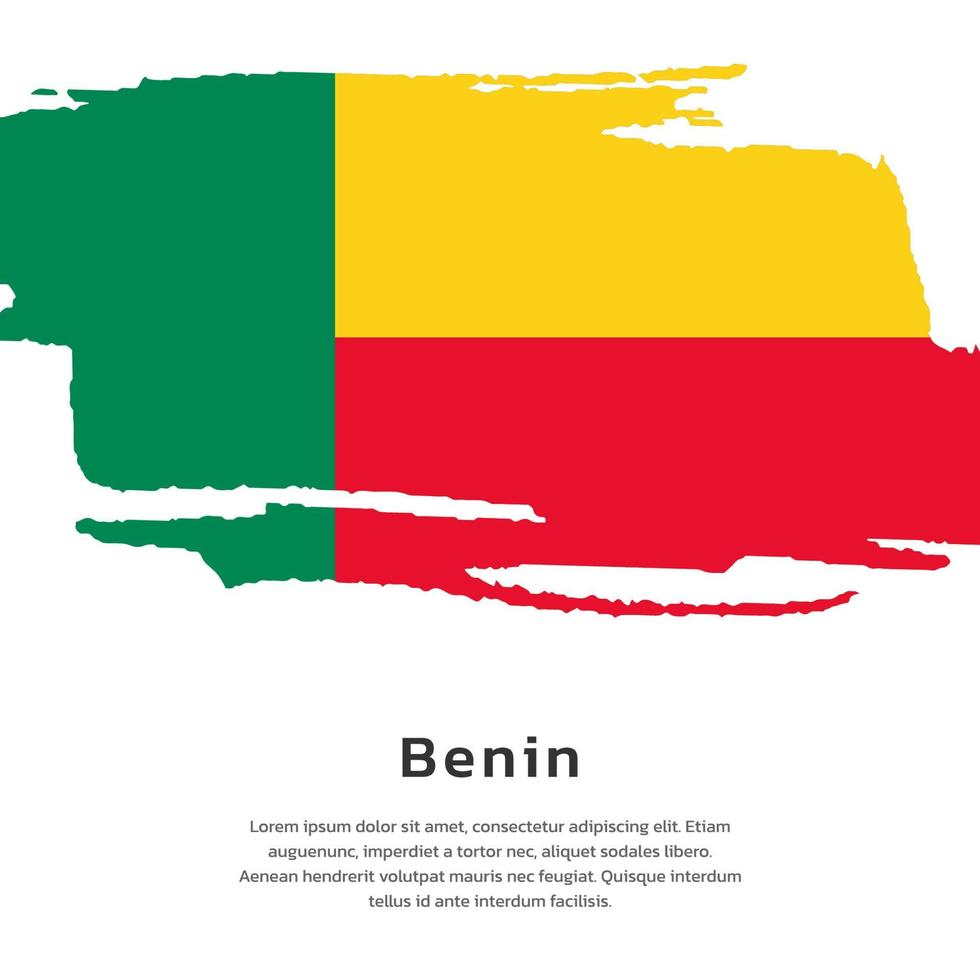 ilustración de la plantilla de la bandera de benin vector