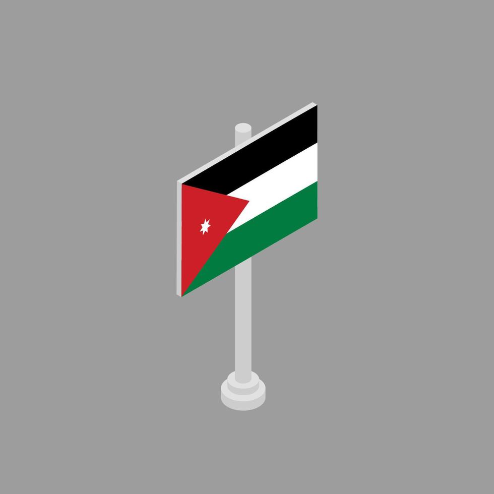 Illustration of Jordan flag Template vector