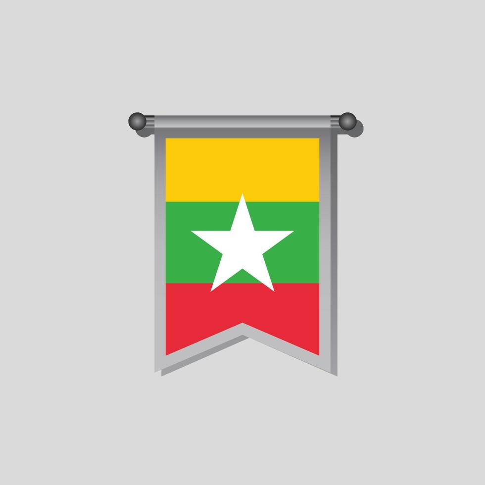 Illustration of Myanmar flag Template vector