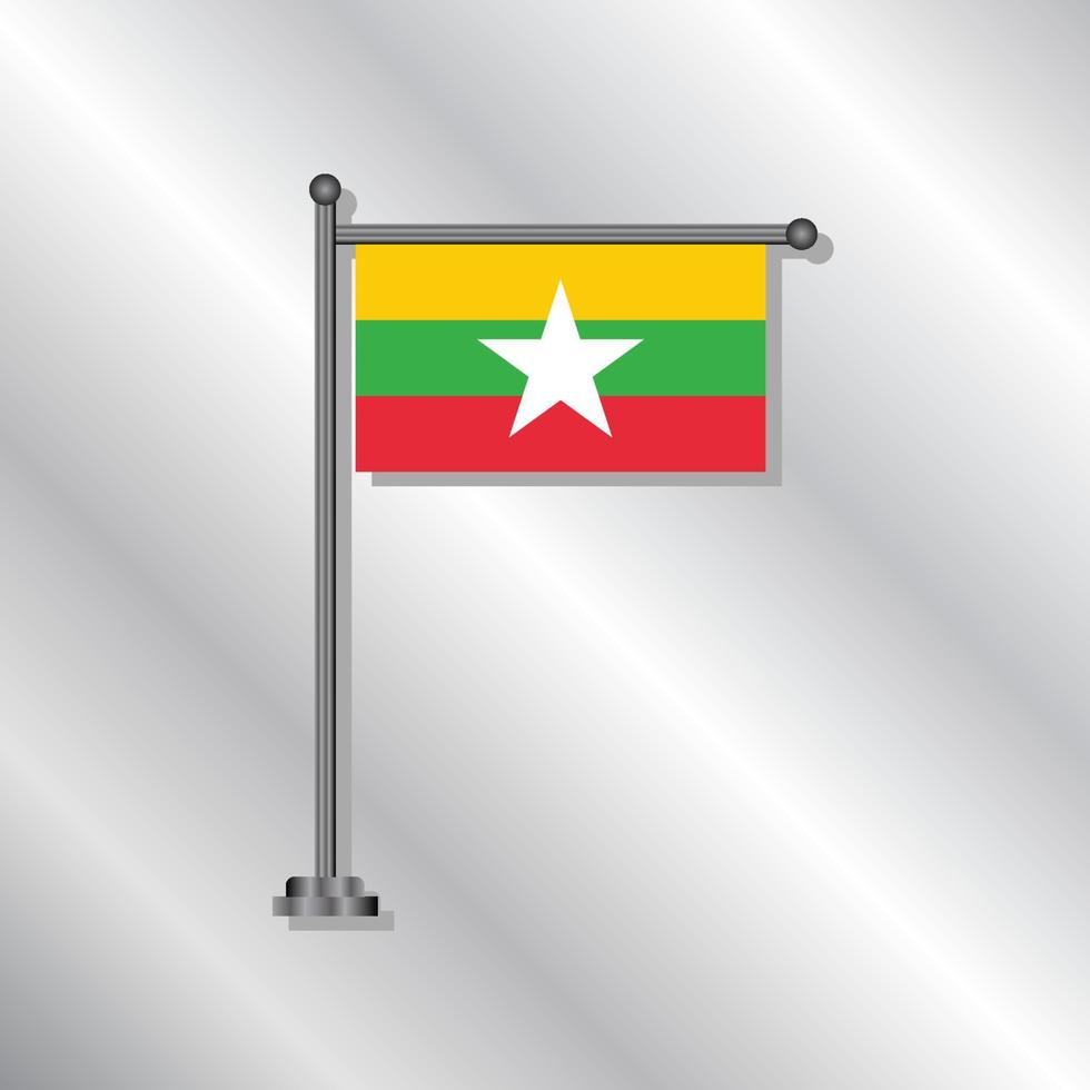 Illustration of Myanmar flag Template vector