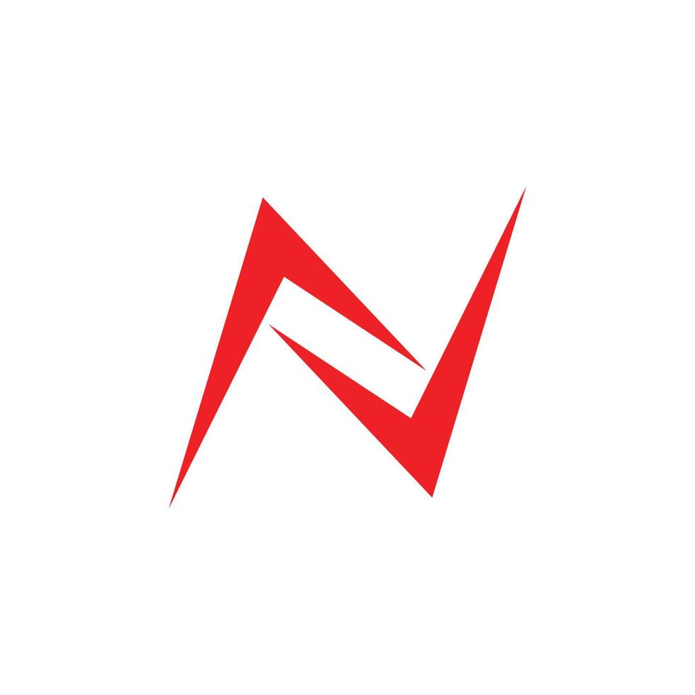 letter n linked arrow simple geometric logo vector