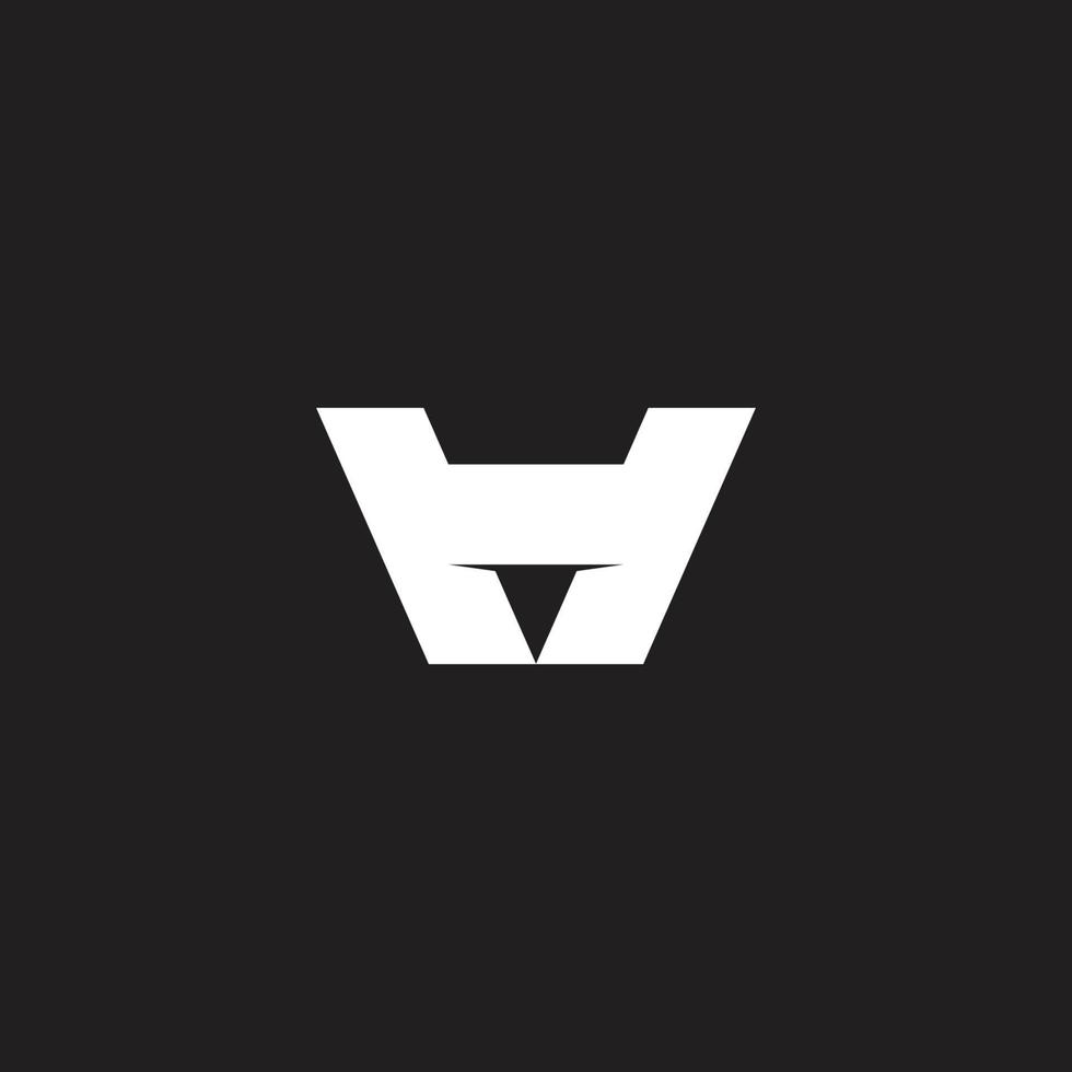 letter hv simple linked geometric logo vector