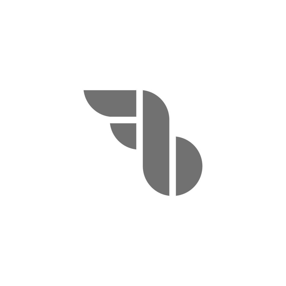 letter b circle curves geometric wings logo vector