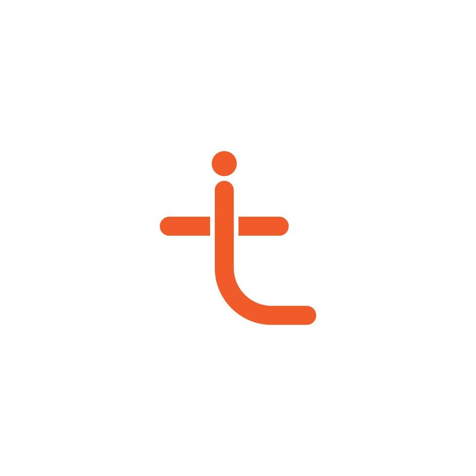 letter ti or it simple geometric linked line logo vector