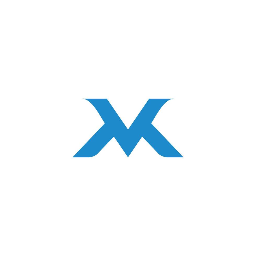 letter mk simple geometric flat connect line logo vector