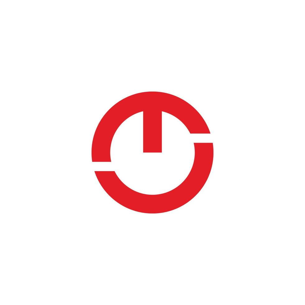 abstract letter flat geometric round power button logo vector