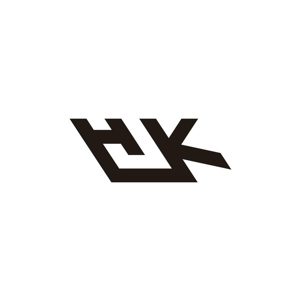 letter hk simple geometric line logo vector