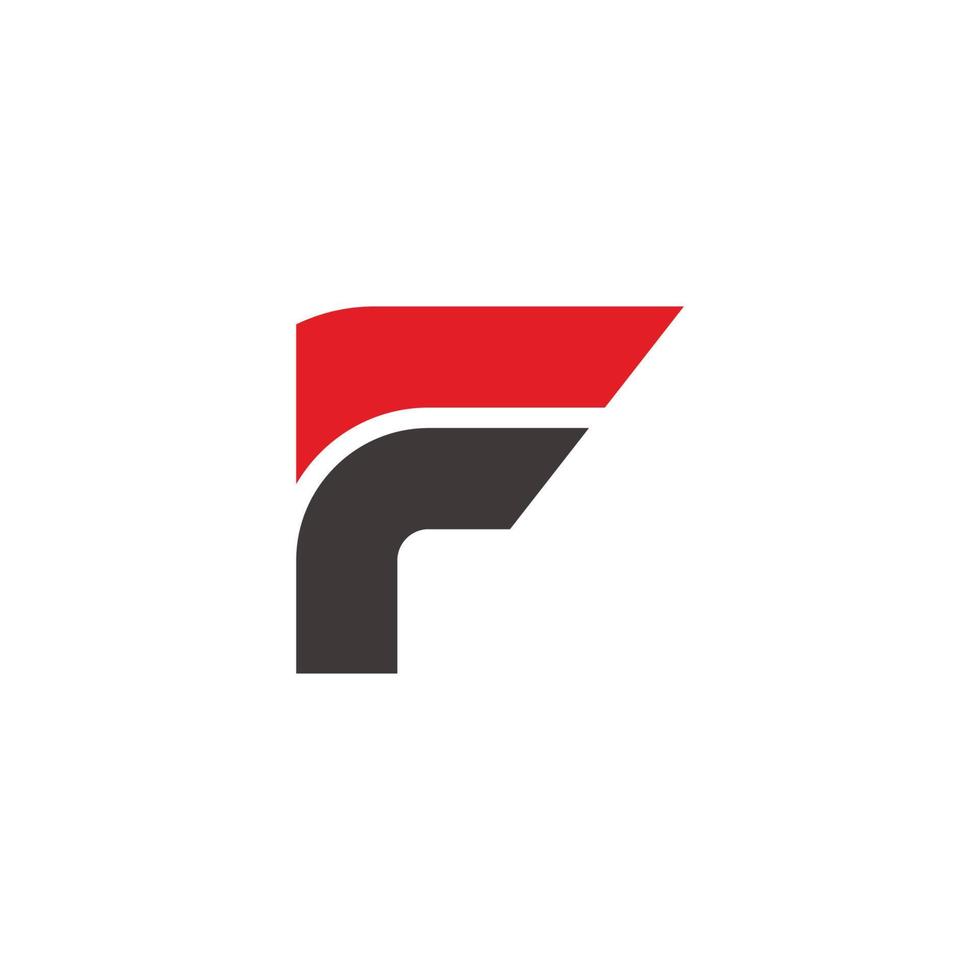 letter f simple stripes logo vector