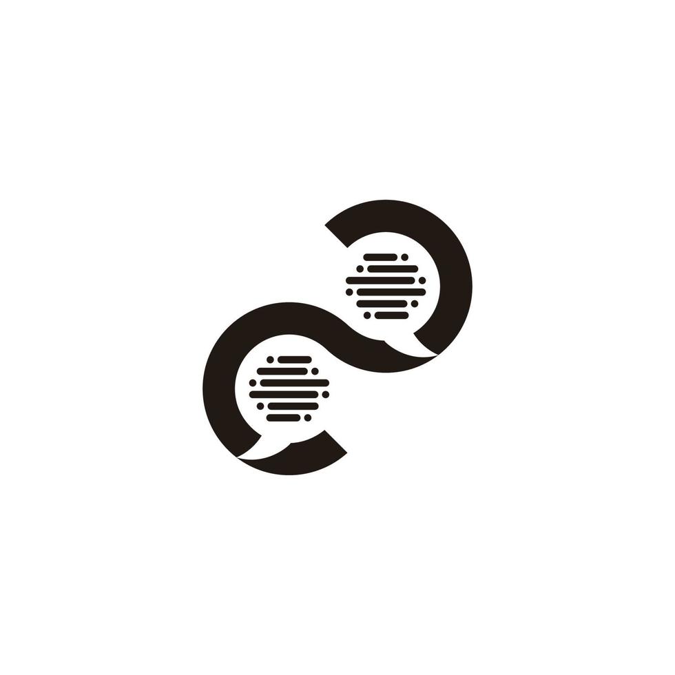 two bubble talk communication symbol simple geometric logo vector