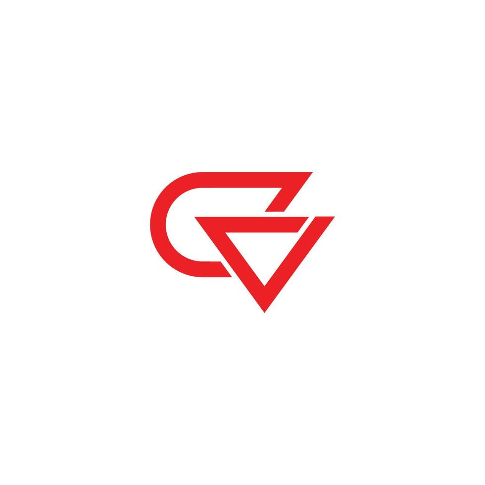 letter cv triangle simple arrows geometric line logo vector