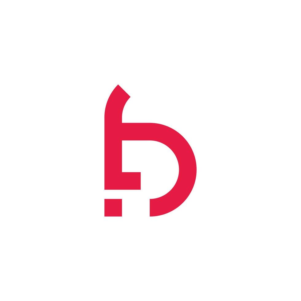 letra b simple exclamación línea roja logo vector