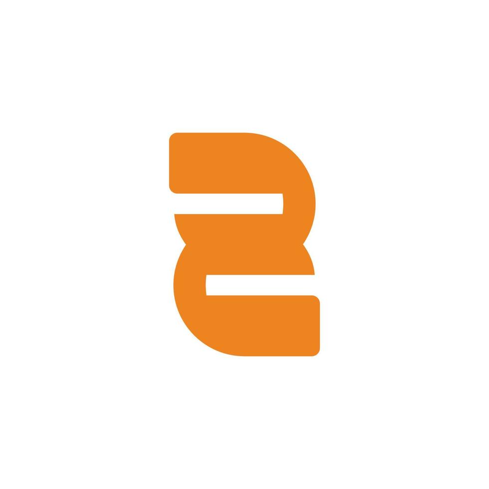 number 2 simple curves linked geometric logo vector