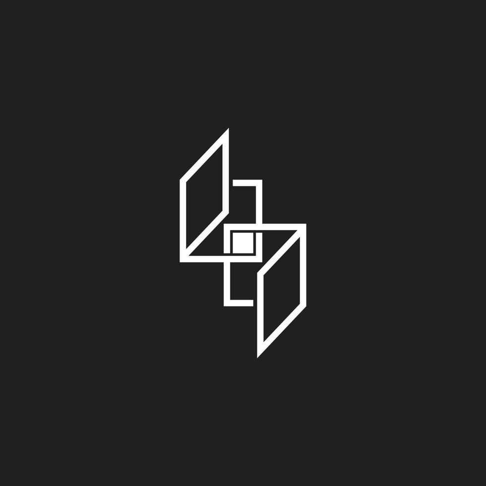letter bq linked frame line simple geometric logo vector