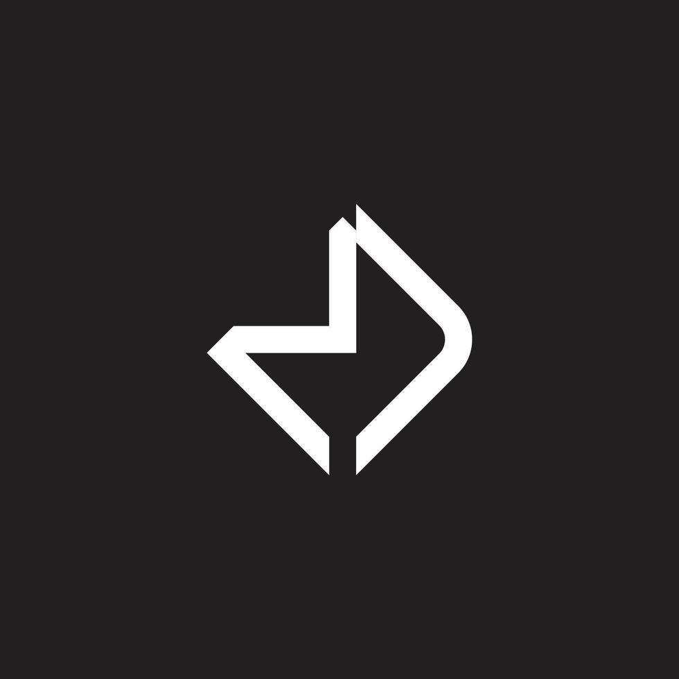 letter mj simple motion line geometric logo vector