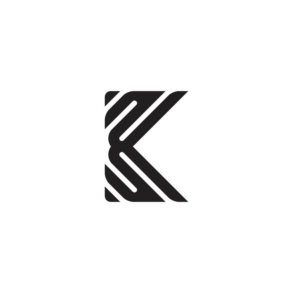 letter k stripes abstract linear geometric logo vector