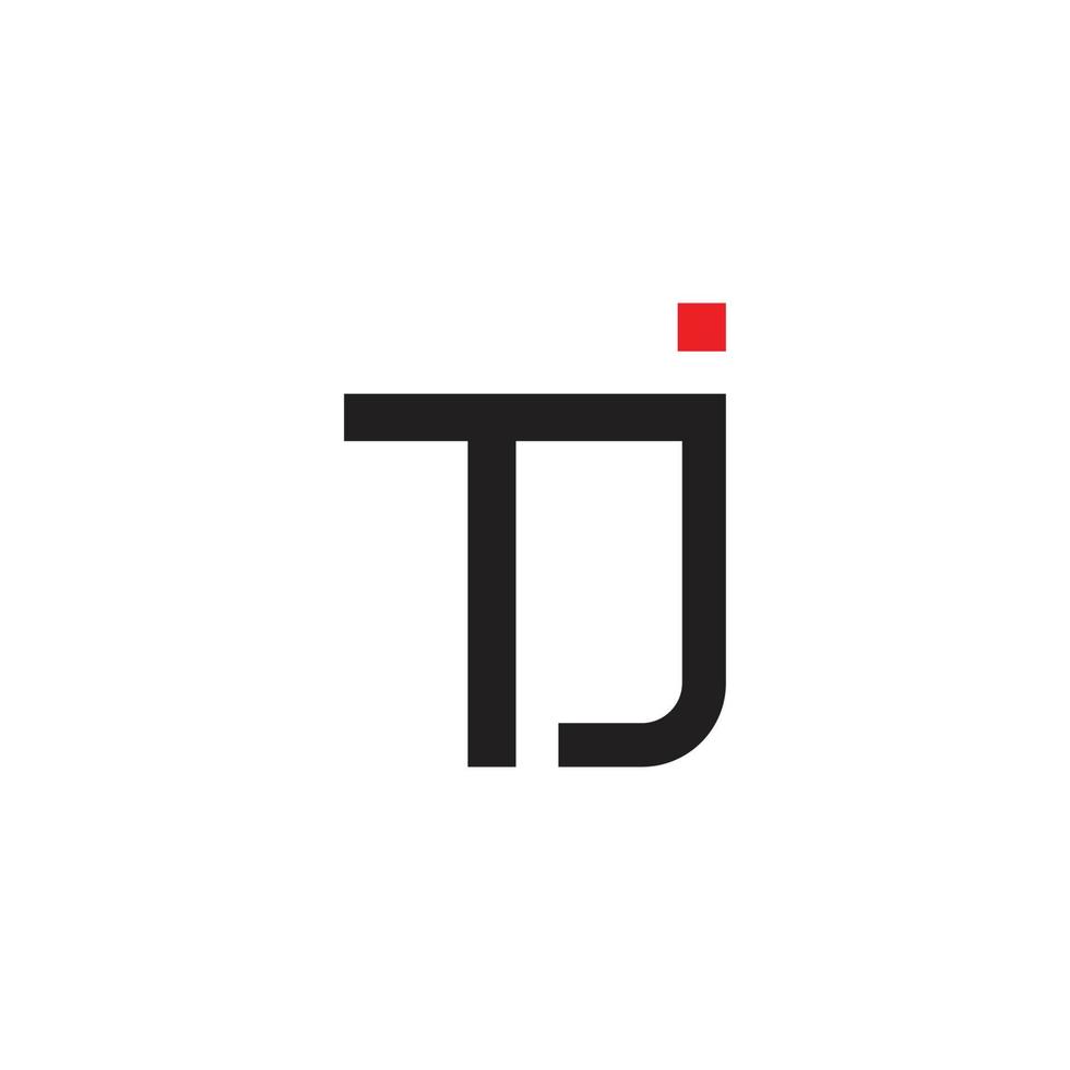 letter tj simple geometric line logo vector