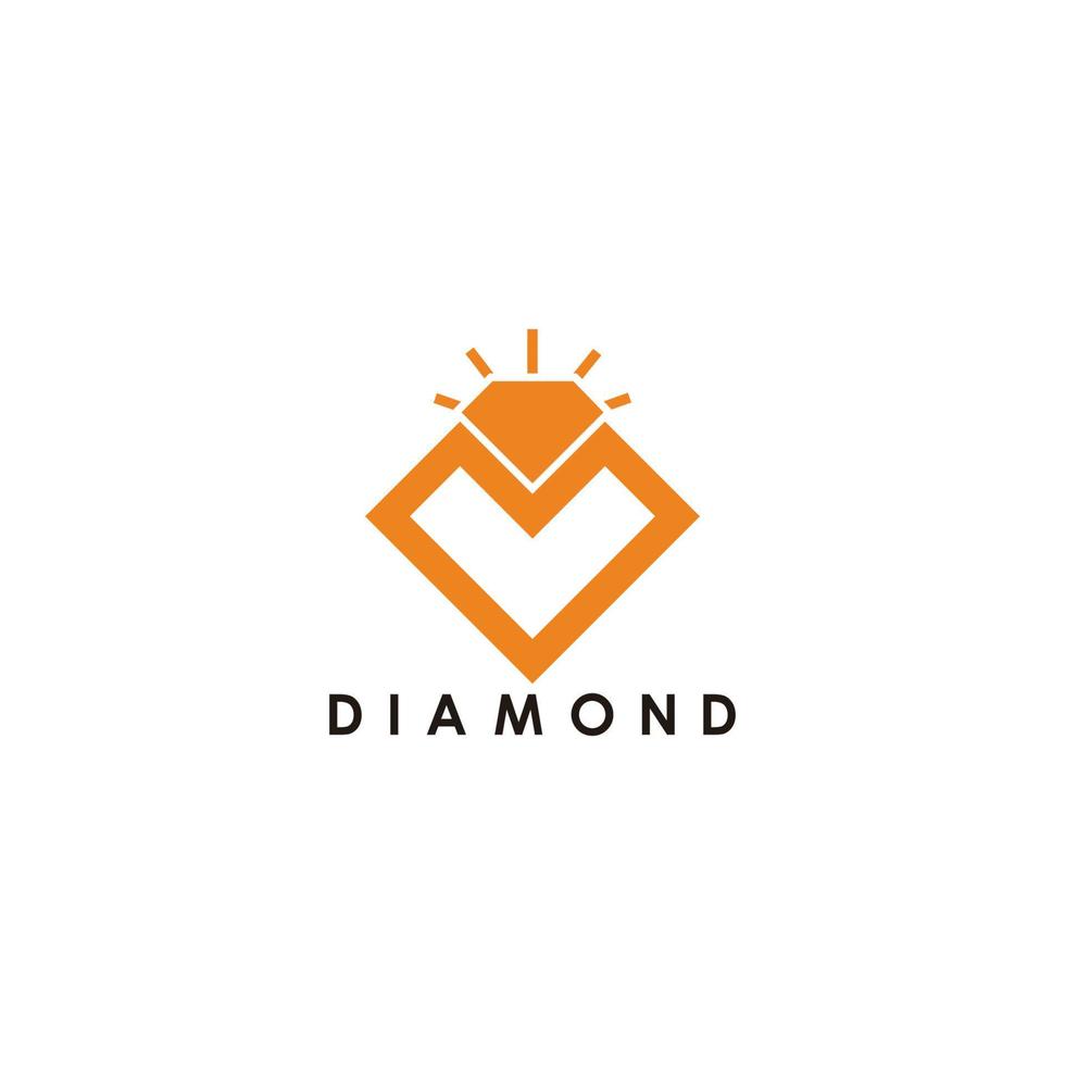 letter m golden diamond shine geometric logo vector