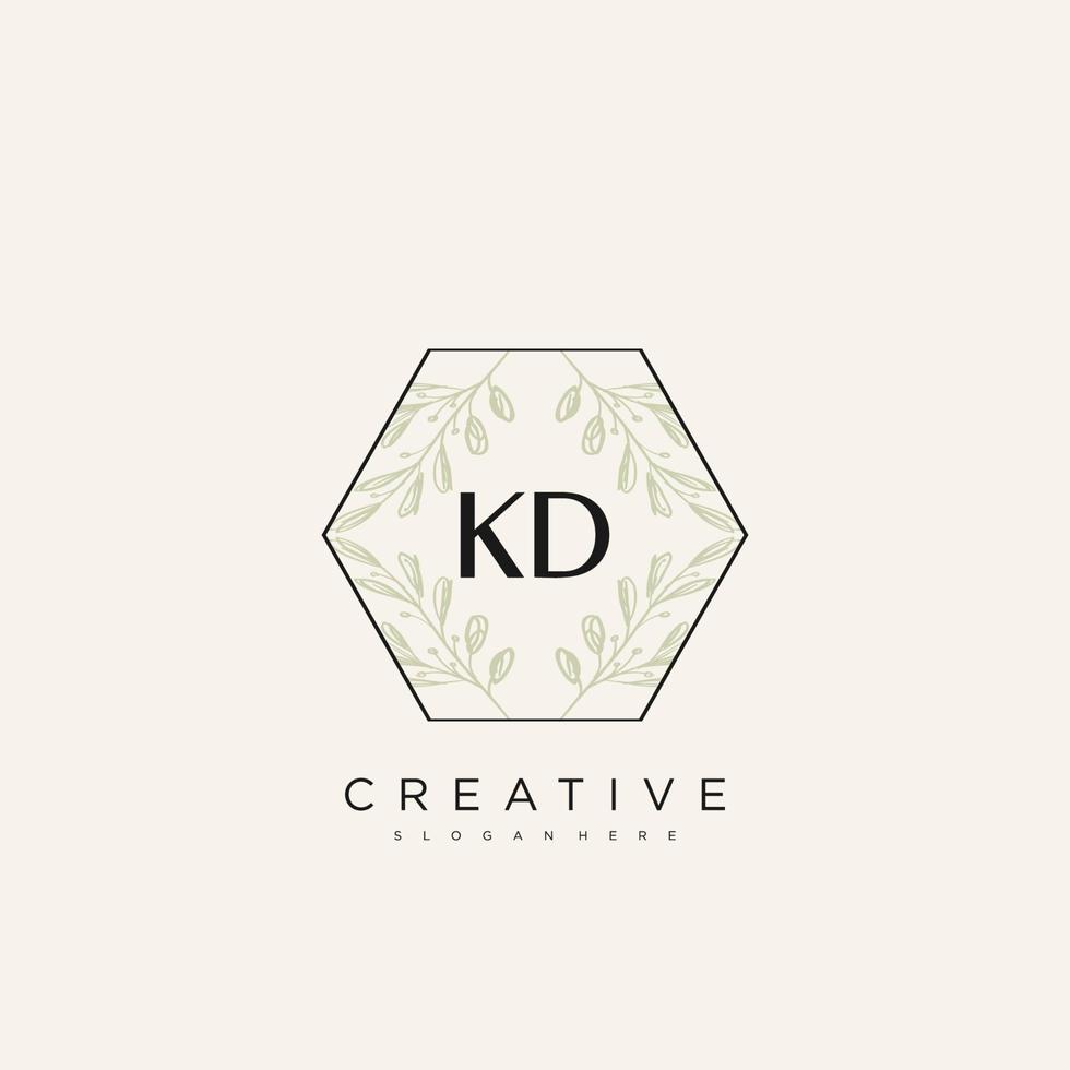 kd letra inicial flor logotipo plantilla vector premium vector art