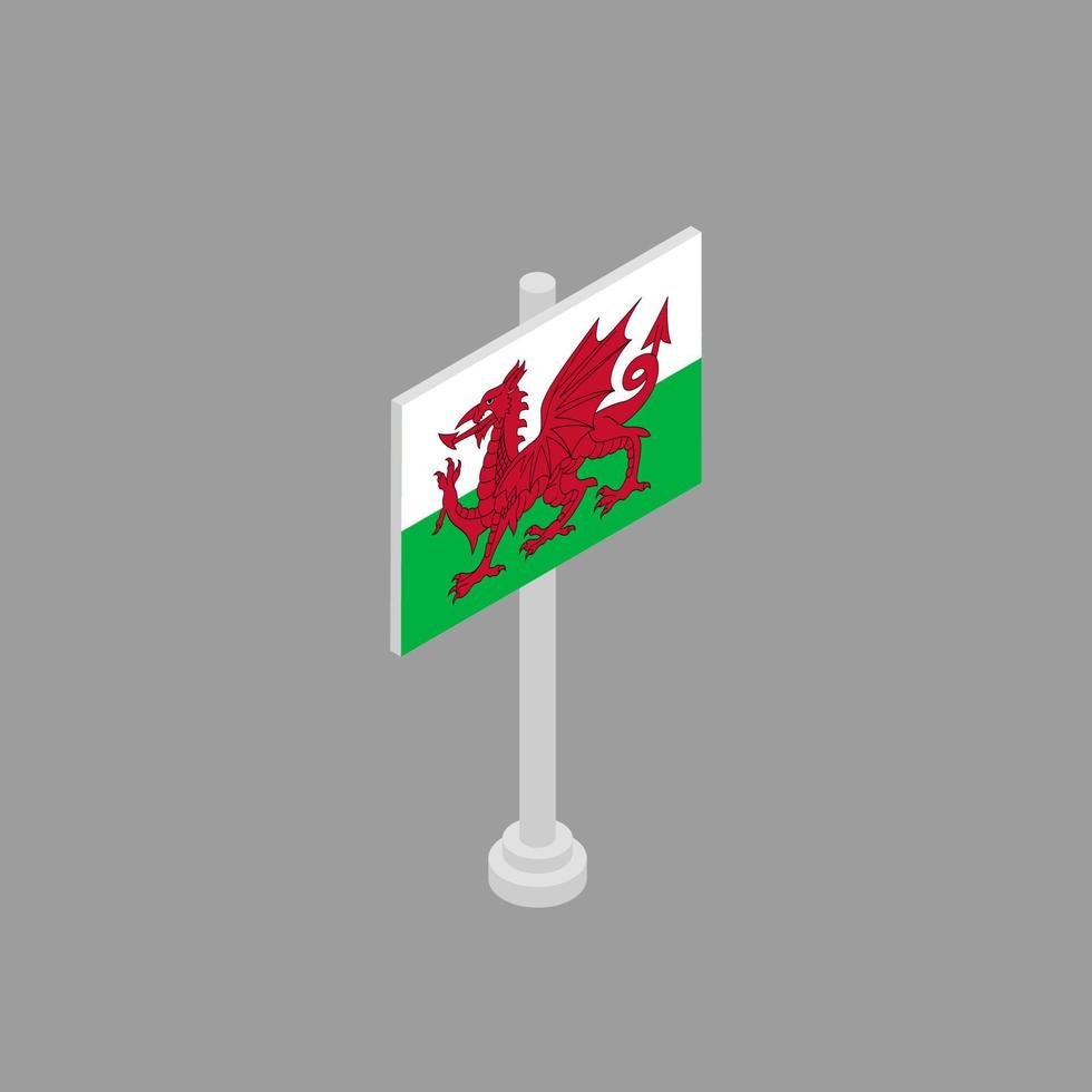 Illustration of Wales flag Template vector